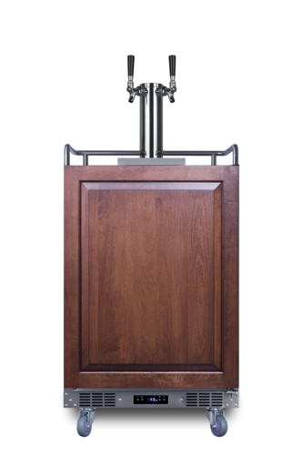 Summit SBC682PNRWKDTWIN 5.6 Cu. Ft. Stainless Steel Automatic Defrost Wine Kegerator - 115 Volts