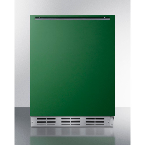 Summit BRF631BKG 5.1 Cu. Ft. Emerald Green Door Jet Black Undercounter Refrigerator-Freezer - 115 Volts