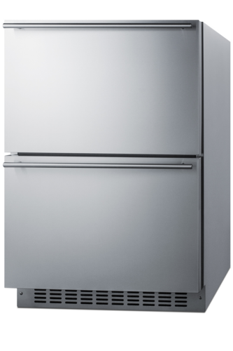 Summit SPRF34D7 3.9 Cu.Ft. Stainless Steel Undercounter Refrigerator-Freezer - 115 Volts