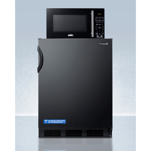 Summit MRF66BKA 5.1 Cu. Ft. Black Microwave or Refrigerator-Freezer Combination - 115 Volts