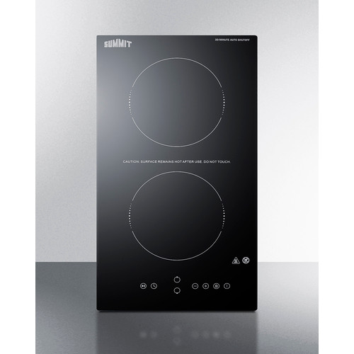 Summit CRH2BT30115 11.88" W Black Finish Ceramic Glass Surface 2 Burners Electric Radiant Cooktop - 115-120  Volts