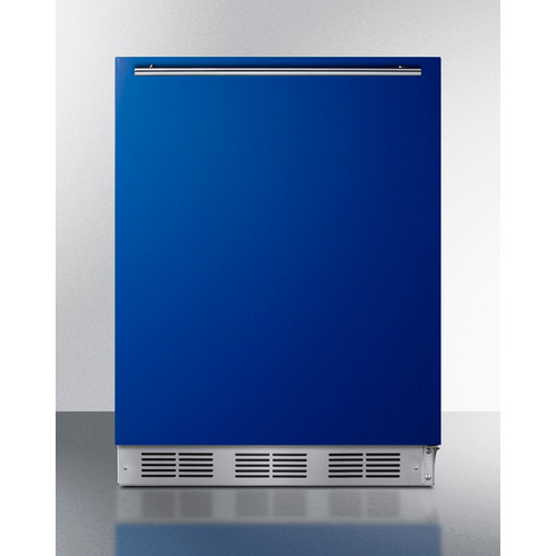 Summit BRF631BKBADA 5.1 Cu. Ft. Cobalt Blue Door Jet Black Undercounter Refrigerator-Freezer - 115 Volts