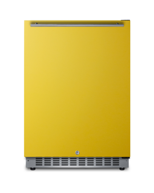 Summit AL54Y 23.63" W Saffron Gold Door Black Undercounter All-Refrigerator - 115 Volts