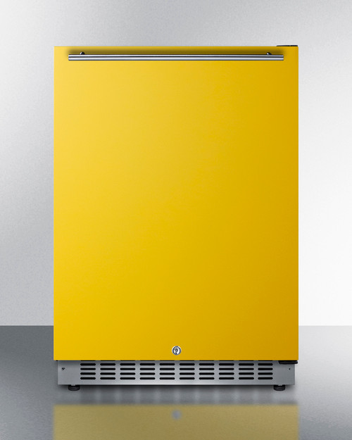 Summit AL54Y 23.63" W Saffron Gold Door Black Undercounter All-Refrigerator - 115 Volts