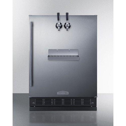 Summit SBC7BRSFRTP 5.3 Cu.Ft. Stainless Steel Front Tap Built-In Beer Kegerator - 115 Volts