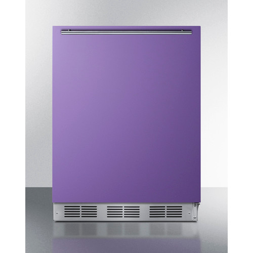 Summit BRF631BKP 5.1 Cu. Ft. Lavender Purple Door Jat Black Undercounter Refrigerator-Freezer - 115 Volts