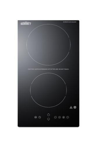 Summit CRH2BT30230 11.88" W Black Finish Ceramic Glass Surface 2 Burners Electric Radiant Cooktop - 230 Volts