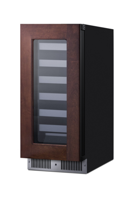 Summit SDHW1532PNR 1.8 Cu. Ft. Black Freestanding Undercounter Wine Cellar - 115 Volts