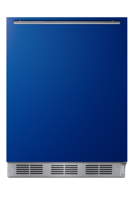 Summit BRF611WHB 5.1 Cu. Ft. Cobalt Blue Door White Undercounter Refrigerator-Freezer - 115 Volts