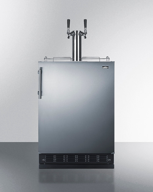 Summit SBC7BRSWK2 5.3 Cu. Ft. Stainless Steel Height Adjustable Wine Kegerator - 115 Volts
