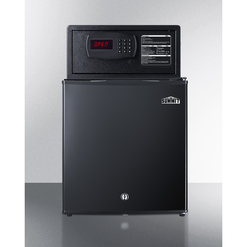 Summit MBSAFEB 19.5" W Black Automatic Defrost Minibar In-Room Safe Combination - 115 Volts