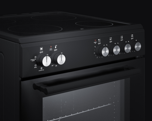 Summit REXT24BL 24" W Black Cabinet and Door Electric Smooth-Top Range - 240 Volts