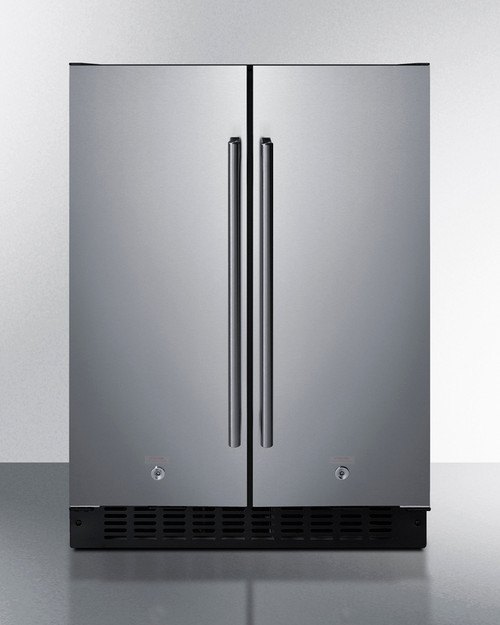 Summit FFRF24SS 3.78 Cu.Ft. Black Refrigerator-Freezer - 115 Volts