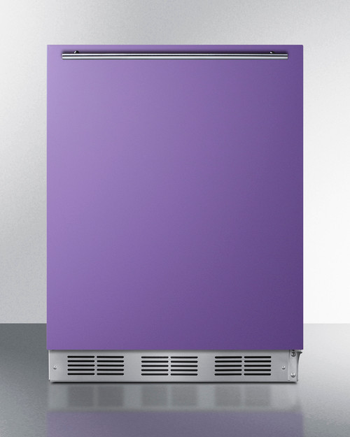 Summit BRF611WHP 5.1 Cu. Ft. Lavender Purple Door White Undercounter Refrigerator-Freezer - 115 Volts