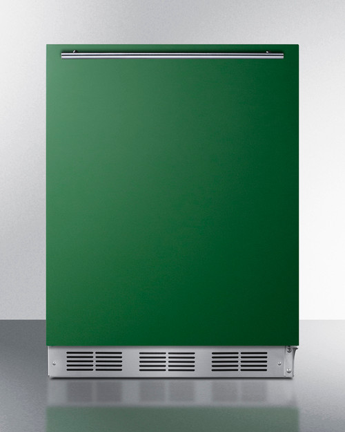Summit BRF611WHG 5.1 Cu. Ft. Emerald Green Door White Undercounter Refrigerator-Freezer - 115 Volts
