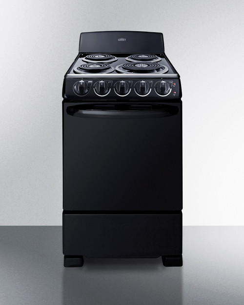 Summit RE2031B 20" W Black Broiling Electric Coil Range - 220 Volts