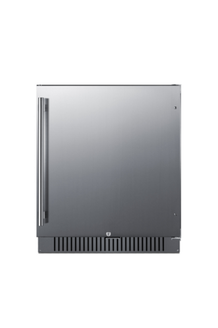 Summit FF27BSSADA 4.98 Cu. Ft. Black Stainless Steel Solid Door All-Refrigerator - 115 Volts