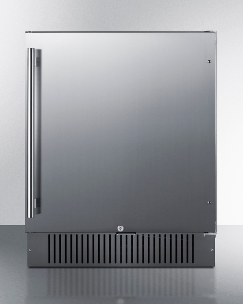 Summit FF27BSSADA 4.98 Cu. Ft. Black Stainless Steel Solid Door All-Refrigerator - 115 Volts