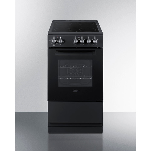 Summit REXT20BL 20" W Black Cabinet with Oven Window Electric Smooth-Top Range - 240 Volts