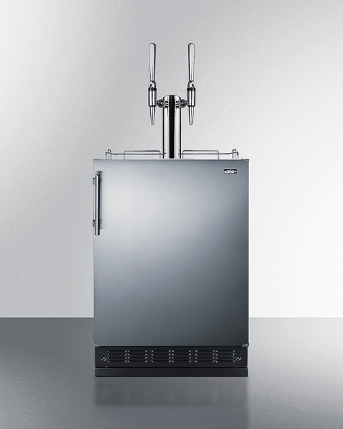 Summit SBC7BRSNCF2 24" Wide Black Stainless Steel Nitro Coffee Kegerator - 115 Volts