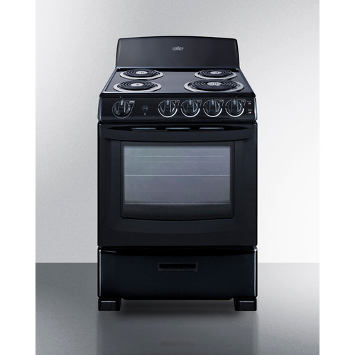 Summit RE2413B 24" W Stainless Steel Cabinet and Door Electric Coil Range - 220 Volts