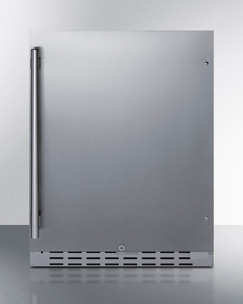 Summit AL55OSCSS 4.2 Cu. Ft. Black Stainless Steel Freestanding Outdoor All-Refrigerator - 115 Volts