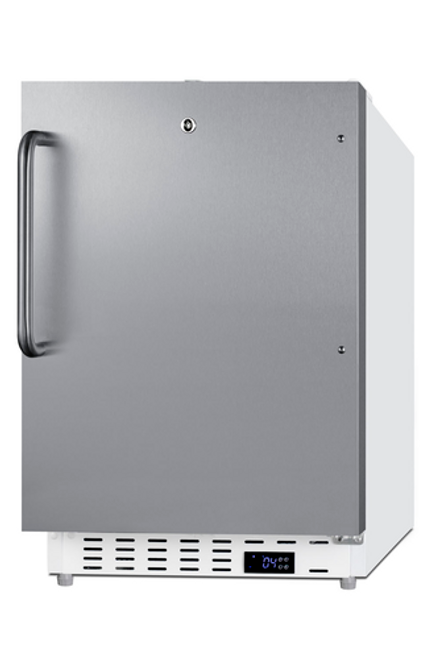 Summit SCR504SSTBADA 20.25" W White Stainless Steel Freestanding Undercounter All-Refrigerator - 115 Volts