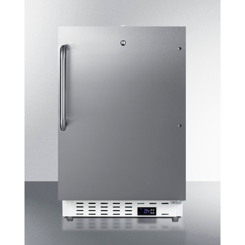 Summit SCR504SSTBADA 20.25" W White Stainless Steel Freestanding Undercounter All-Refrigerator - 115 Volts