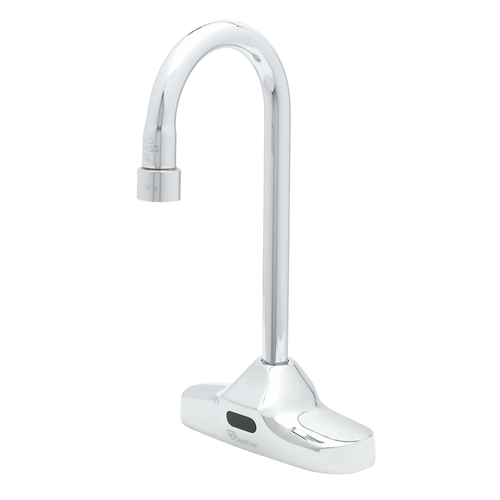 T&S Brass EC-3107-TMV 4" Centers Deck Mount Gooseneck Spout 2.2 GPM ChekPoint Electronic Faucet