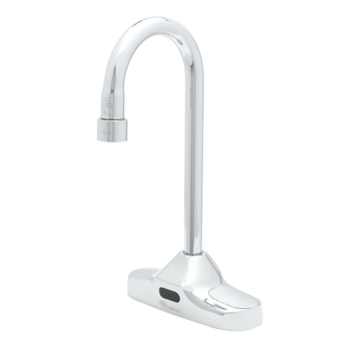 T&S Brass EC-3107-VF12 4" Centers Deck Mount Gooseneck 1.2 GPM ChekPoint Electronic Faucet