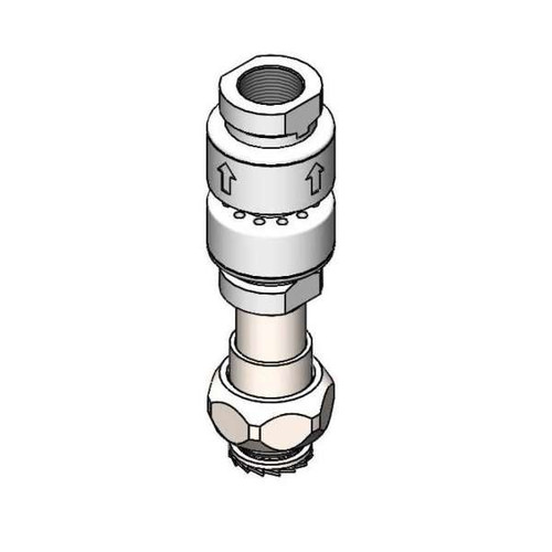 T&S Brass S-0970-FEZ Polished Chrome Plated Body EverSteel In-line Continuous Pressure Dual Check Vacuum Breaker with Intermediate Vent