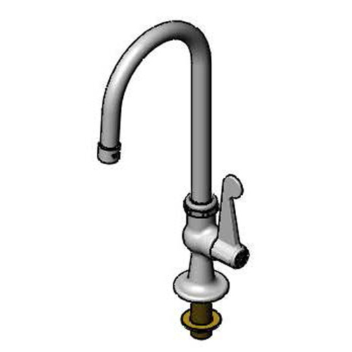 T&S Brass 5F-1SWX05-VF05 Single Hole Deck Mount Gooseneck Spout Equip Faucet