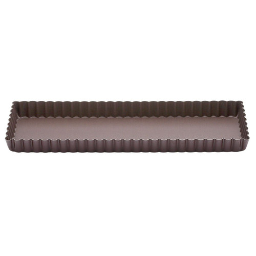 Harold Import 2517 13.75" W x 4.25" D Rectangular Tinned Steel Gobel Quiche Pan