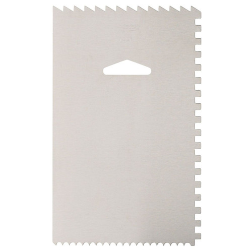 Harold Import 1447 4" x 6" Aluminum Ateco Decorating Comb/Icing Smoother