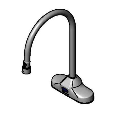 T&S Brass EC-3107-7XF1THG 4" Centers Deck Mount Gooseneck Spout with 1.0 GPM Electronic Faucet