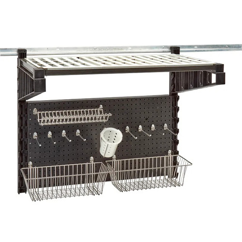 Cambro EWS36PREP110 18" x 36" x 30.25" Black Camshelving Elevation Series Wall Shelving Prep Station Starter Kit
