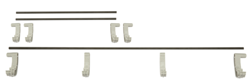 Cambro EWSR1824151 18" x 24" x 2" Soft Gray Polypropylene Camshelving Elevation Series Wall Shelving Full Shelf Rail Kits