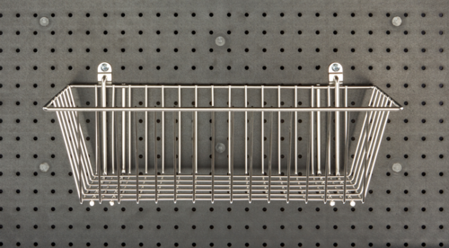 Cambro EWSACC6000 17.38" x 7.75" x 6.5" Stainless Steel Large Camshelving Elevation Series Wall Shelving Wire Basket