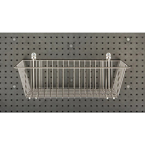 Cambro EWSACC6000 17.38" x 7.75" x 6.5" Stainless Steel Large Camshelving Elevation Series Wall Shelving Wire Basket