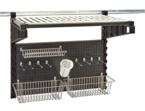 Cambro EWSA36PREP110 18" x 36" Black Camshelving Elevation Series Wall Shelving Prep Station Add-On Kit