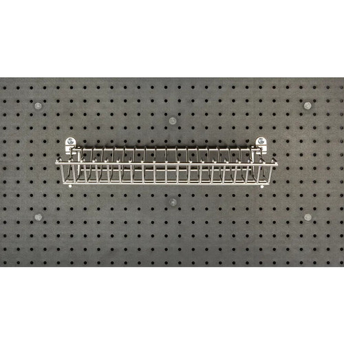 Cambro EWSACC9000 14.75" x 8.23" x 3" Stainless Steel Camshelving Elevation Series Wall Shelving Wire Shelf with Lid Holder