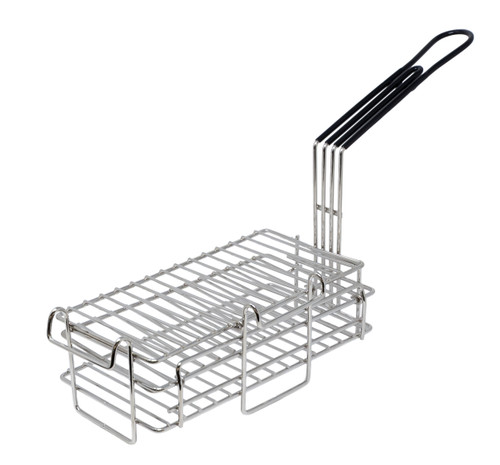 Omcan USA 80931 Black Handle Nickel Plated Wire Steel Burrito Fryer Basket