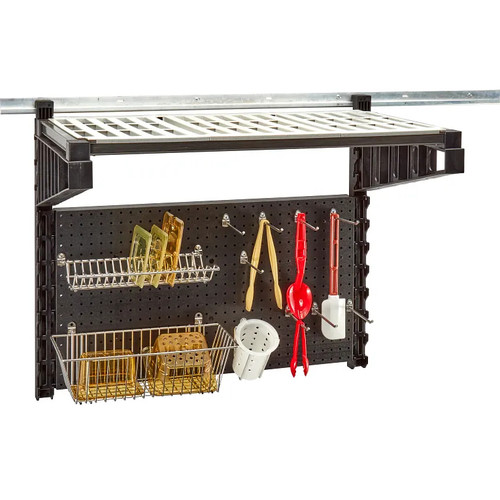 Cambro EWS36SINK110 18" x 36" x 30.25" Black Camshelving Elevation Series Wall Shelving Sink Station Starter Kit