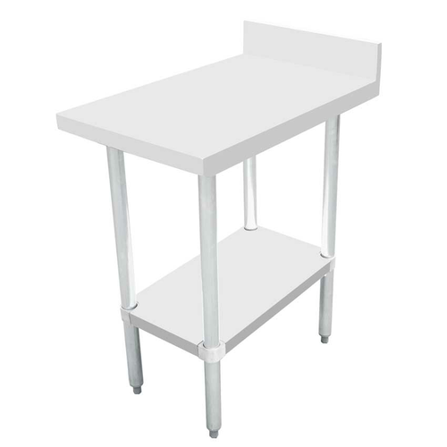 Omcan USA 46515 18" W x 30" D Stainless Steel 18 Gauge 4" Backsplash Flat Edges Equipment Filler Table