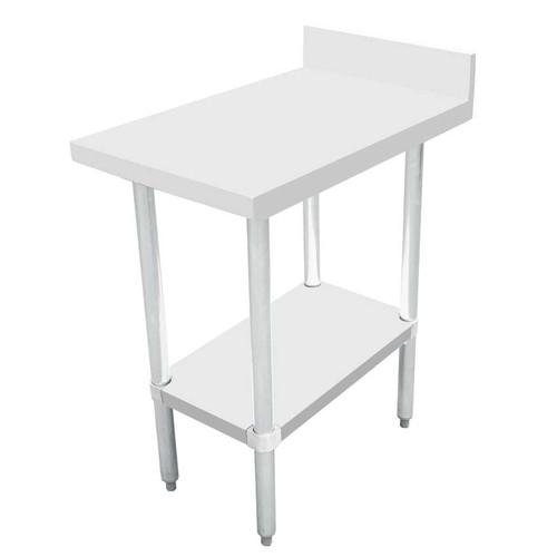 Omcan USA 46515 18" W x 30" D Stainless Steel 18 Gauge 4" Backsplash Flat Edges Equipment Filler Table