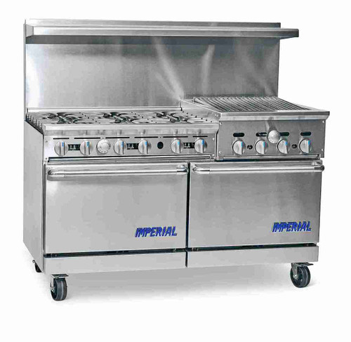 Imperial IR-6-RB24-C-XB LP 60" Liquid Propane Pro Series Restaurant Range - 282,000 BTU