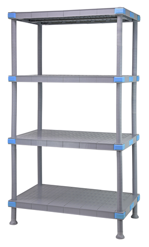 Quantum QP245486SS-4 54" W x 24" D x 86" H Gray Polymer 4 Solid Millenia Shelving Unit