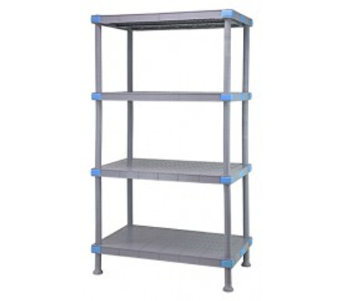 Quantum QP247262SS-4 72" W x 24" D x 62" H Gray Polymer 4 Solid Millenia Shelving Unit