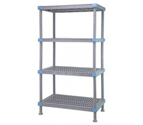 Quantum QP245462VS-4 54" W x 24" D x 62" H Gray Polymer 4 Open Millenia Shelving Unit