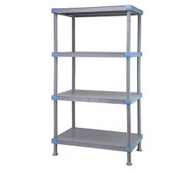 Quantum QP244862SS-4 48" W x 24" D x 62" H Gray Polymer 4 Solid Millenia Shelving Unit